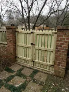 Newly finished wooden fence & gate with locking system in Murfreesboro, TN